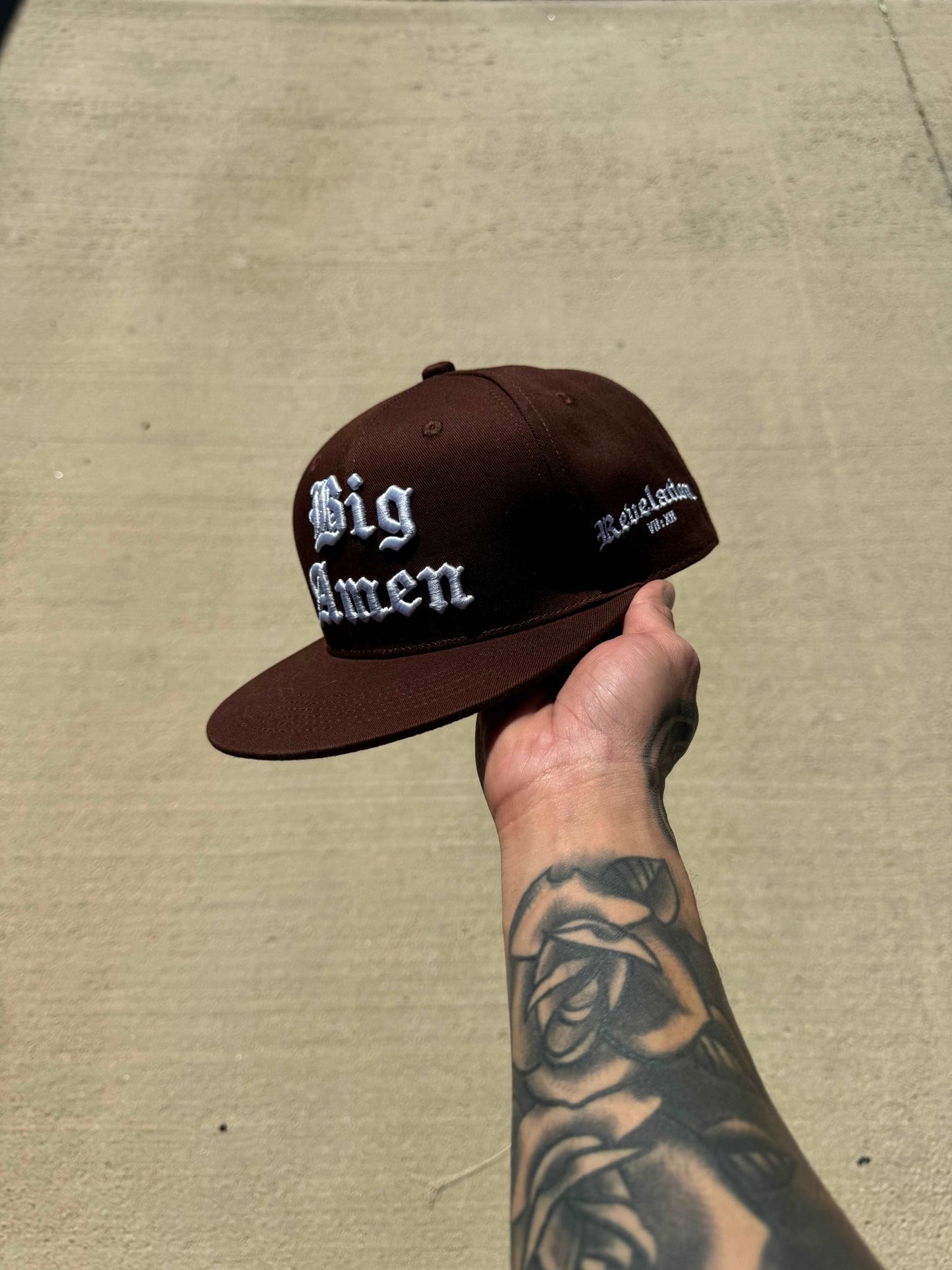 Big Amen Chocolate fitted hat - Sanctified Streetwear
