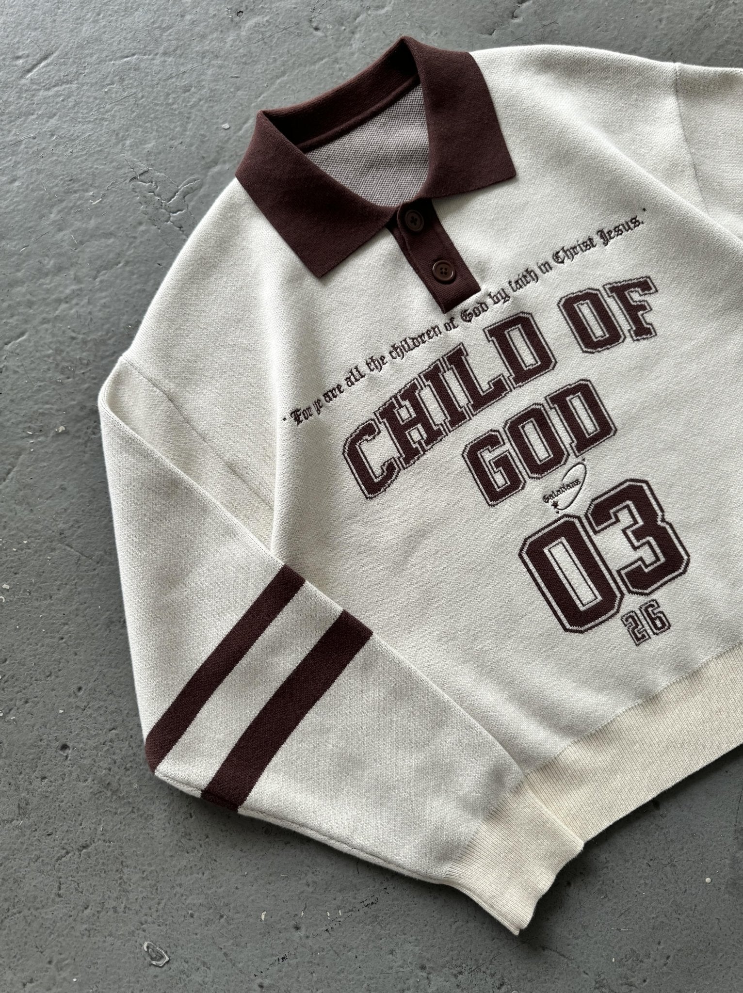 Crème Brûlée knitted polo - Sanctified Streetwear