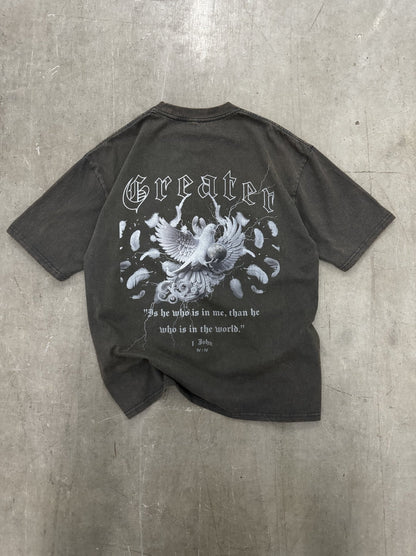 Greater is He vintage tee - Sanctified Streetwear