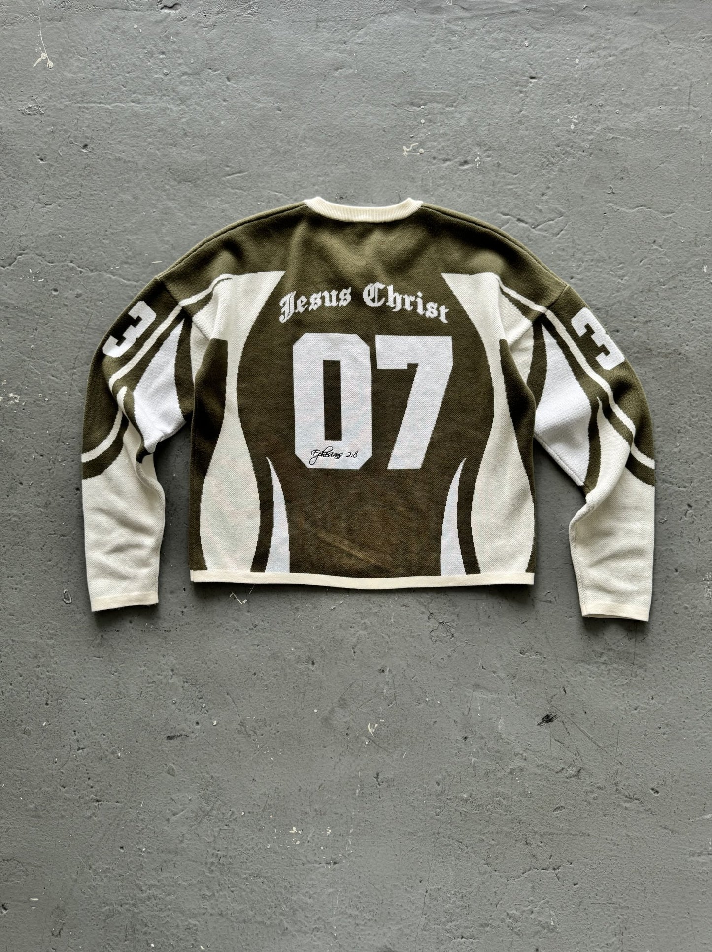 Olive Green knitted jersey - Sanctified Streetwear