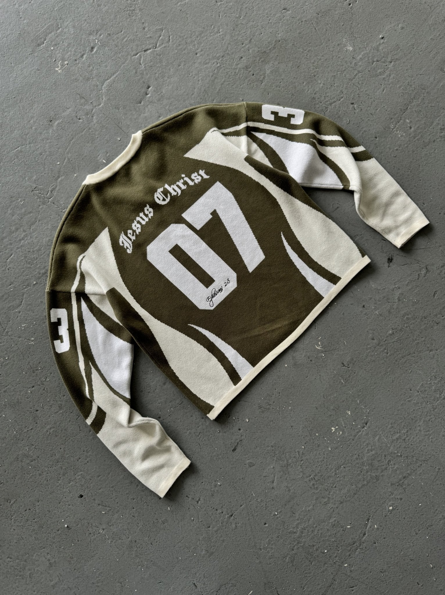 Olive Green knitted jersey - Sanctified Streetwear