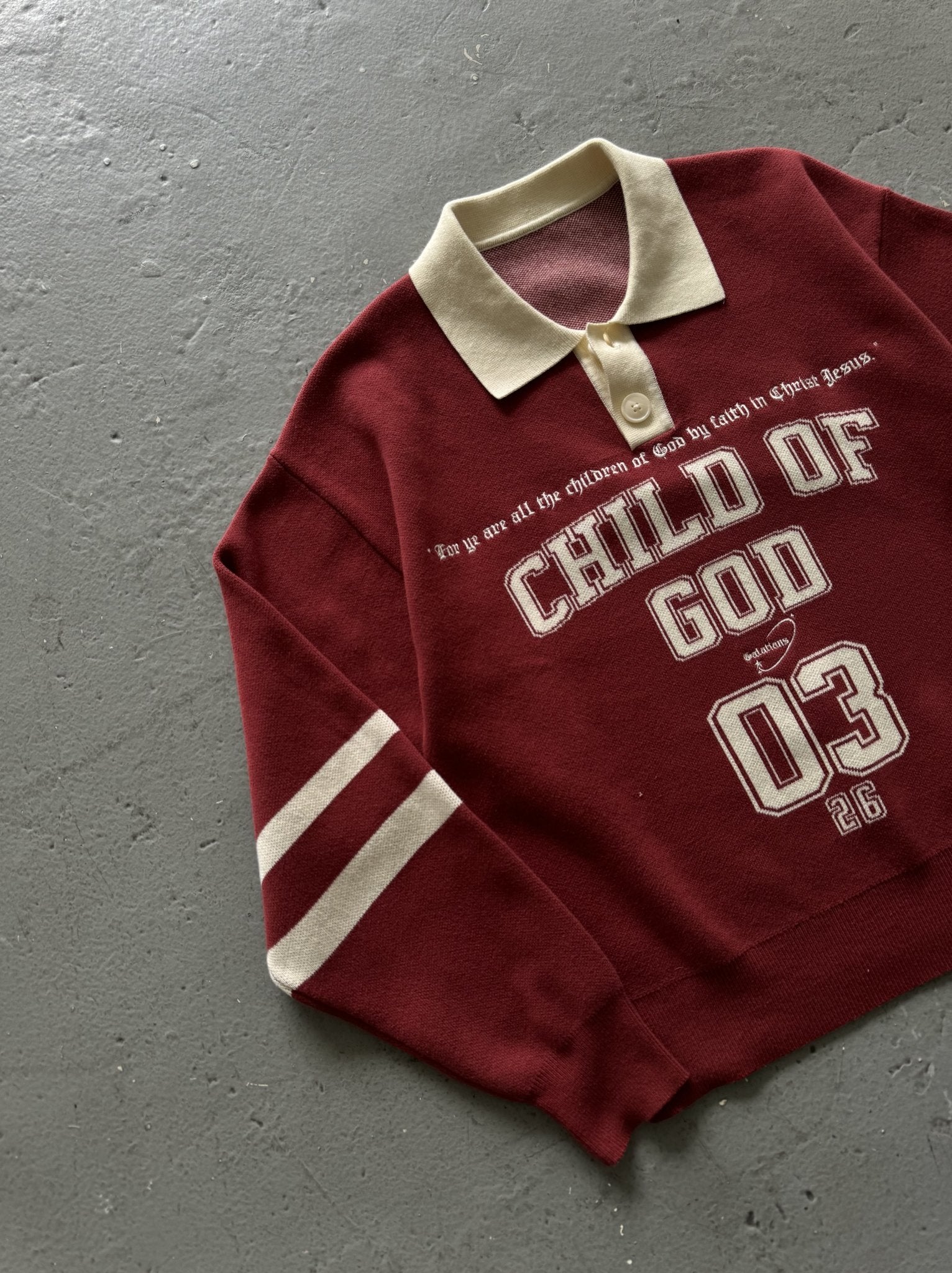 Vintage Red knitted polo - Sanctified Streetwear